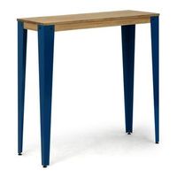 mesa lunds alta 40x120x110cm azul en madera maciza de pino acabado vintage estilo industrial box furniture