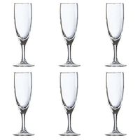 juego de 6 copas flauta vidrio templado 15 cl