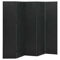 biombo divisor de 5 paneles acero negro 200x180 cm vidaxl