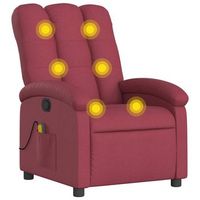 sillon de masaje reclinable de tela color vino tinto vidaxl