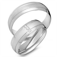 alianzas 14 quilates oro blanco 3 diamantes