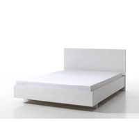 cama 160x200 color blanco efecto madera coleccion olvena