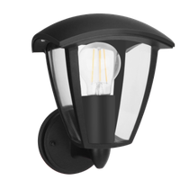aigostar - aplique de exterior con brazo e27 casquillo gordo impermeable ip44 forma de farolillo uso interior y exterior resistente aluminio color negro altura 235cm bombilla no incluida