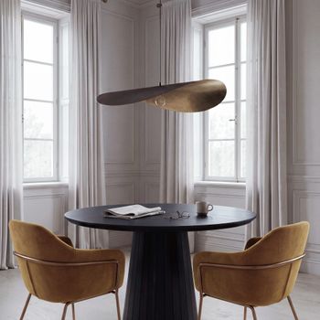 Lámpara de techo de aluminio negro y dorado Ø89 cm