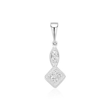 Colgante de oro blanco de 14 quilates con diamantes