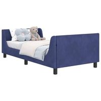 cama individual  cama para ninos con cabecero azul policia 90 x 200 cm