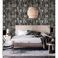 papel pintado vinilico lavable con letras industriales con textura relieve 3d - factory letters 676322 de gaulan - rollo de 10 m x 106 m