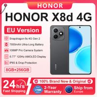 honor x8d smartphone snapdragon 6s 4g gen 2   7000mah battery 45w super fast charging 108mp high-definition main camera 677 amoled ip65 eu version