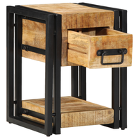 pack 2 uds mesitas de noche  mesilla de noche  cabinete de noche madera maciza de mango 40x40x40 cm cfw65780