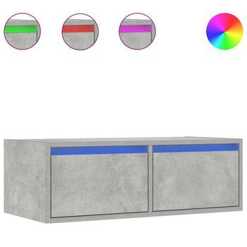 Mueble De Tv Con Luces Led Gris Hormigón 75x35,5x25 Cm Vidaxl