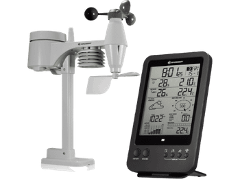Estación meteorológica - Bresser Weather Center 5 en 1 7002510, Mide la temperatura y humedad, Negro