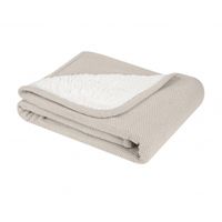 manta de punto de algodon sherpa dream big beige