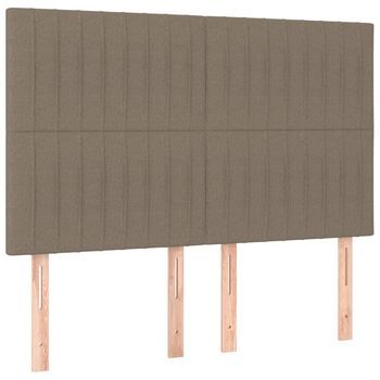Juego De 4 Cabeceros Cama | Panel De Cabecera Tela Gris Taupe 72x5x78/88 Cm