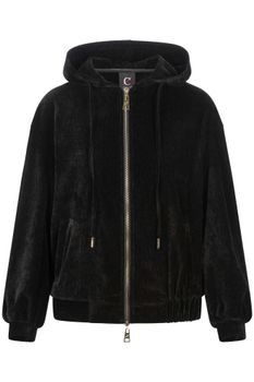 sudadera con capucha de terciopelo labrado black s