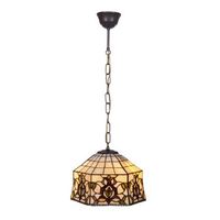 colgante de techo  cadena y pantalla tiffany d 20cm  hexa