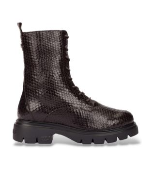 Wonders para mujer. A-4313_5714_9332 Botines de Piel Bones 13 Marrón (37), Plano, 1 a 3cm, Cordones, Casual
