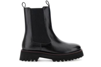 botines de piel con elástico black 39