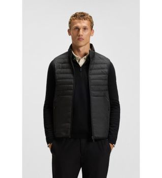 BOSS para hombre. 50545867 Chaleco Urbanex negro (L), Casual, Poliéster
