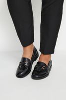 mocasines negros con borlas en ancho especial