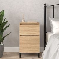 mesita de noche - dormitorio - madera contrachapada - roble sonoma 40x35x70cm