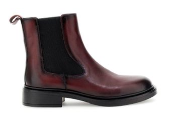 botines de piel con elástico bordeaux 40