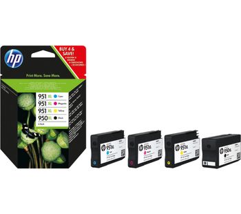 HP 950XL/951 XL Cyan, Magenta, Yellow & Black Ink Cartridges - Multipack, Cyan