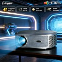proyector everycom hq11w 3600 ansi android 15 full hd 1080p decodificacion 4k 15db ultra bajo ruido para cine en casa