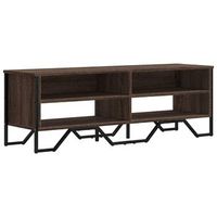 mueble de tv  mueble de salon  gabinete de tv madera de ingenieria marron roble 122x34x41 cm