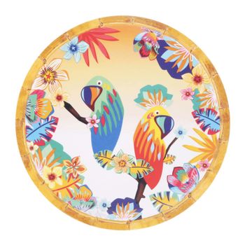 Plato pequeño plano de melamina con diseño tropical 23 cm