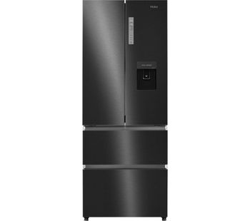 HAIER Slim American Style Fridge Freezer HB16WSNAA- Black Stainless Steel, Stainless Steel
