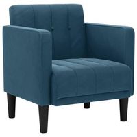 sillon con reposabrazos color azul 53 cm de terciopelo vidaxl
