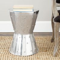 taburete en aluminio pulido plata