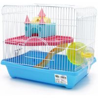 jaula hamster chale para hamster con escalera bebedero rueda y casa especial multicolor caramelo talla xl 35  26  31 cm color al azar bps-1341