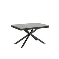 mesa extensible 90x120380 cm plaker evolution cemento estructura antracita