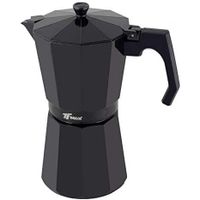 cafetera italiana clasica thulos negra de aluminio r 6 9 y 12 tazas r apta para todo tipo de cocinas