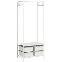 perchero con zapatero 63x37x153 cm blanco