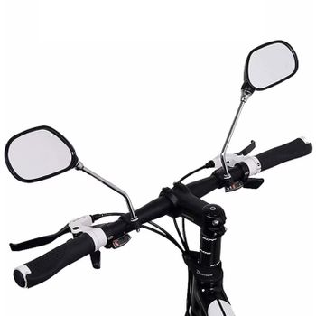 Maxia Market - 2 x Espejo Retrovisor de Bicicleta Ajustable Universales Lente de Espejo Retrovisor de Bicicleta para Bicicleta de Monta/Bicicleta/E-Bike/Monopatín/Silla de Ruedas/Andador