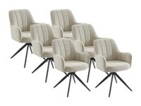 set de 6 sillas tela crema