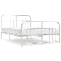 cama matrimonial  cama para adulto  estructura cama sin colchon con estribo metal blanco 150x200 cm
