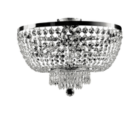 lampara de techo mozart en hierro y laton cromado con pedreria 6 luces h37 o50 bl189-pl6-cr