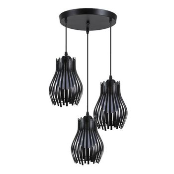 FABRILAMP Plafon Ragusa Negro 3xe27 Regx36x36cm