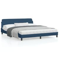 cama matrimonial  cama para adultos  estructura de cama con cabecero de tela azul 180x200 cm cfw484972