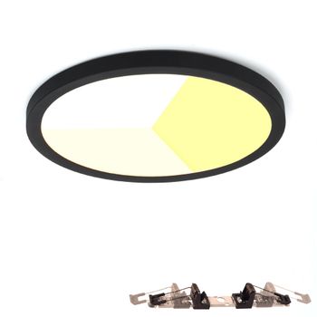 Plafón LED moderno plástico negro 30 cm 24W CCT IP44