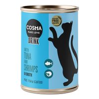 cosma drink bebida para gatos 24 x 100 g - pack ahorro - atun y gambas