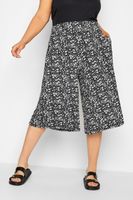 yours culottes negros de florecitas cinturilla elastica mujer curvy y tallas grandes yours