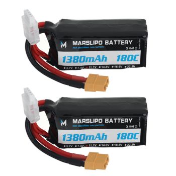 Batería LiPo MARSLIPO 11.1V 1380mAh 180C 3S con conector XT60 para drones RC