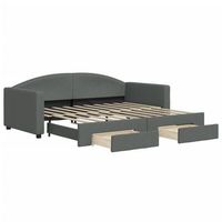 sofa cama  cama para adultos nido con cajones tela gris oscuro 90x190 cm