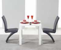 atlanta 80cm white high gloss dining table with hampstead z chairs