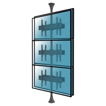 Kimex Soporte de Suelo a Techo Inclinable para 6 TV 32''-75'' VESA 600x400 Máx. 30Kg