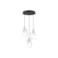 plafon led colgante carlota de 3 luces 51w 6500k 7140lm ip20 80-150x33x29cm color negro y blanco
